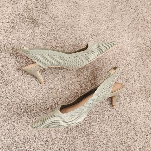 ]FRENCH CONNECTION Size 6 Viva Slingback Heels Taupe - Picture 1 of 7